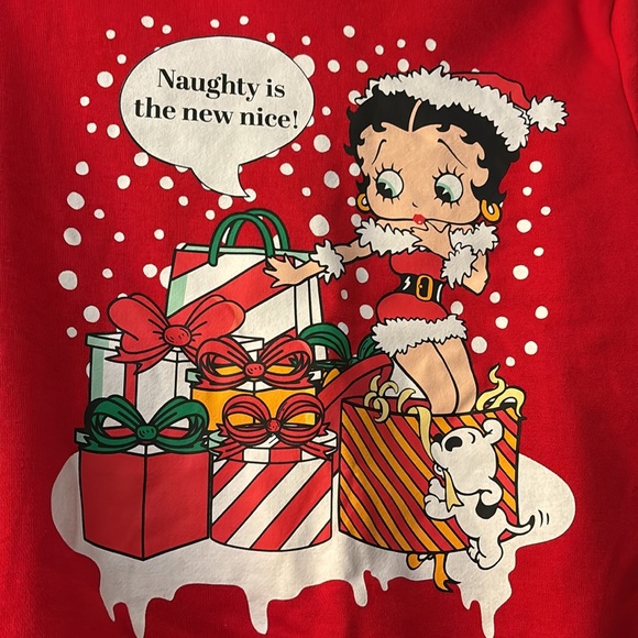 Brand NWT Christmas red Betty Boop festive sweatshirt!! - Picture 5 of 9